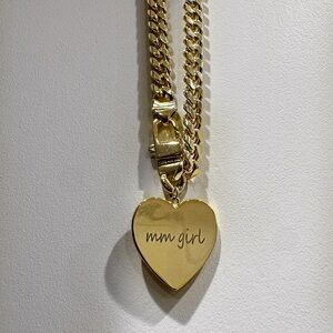 Melinda Maria Julian XL Heart Cuban Chain Necklace (engraved)